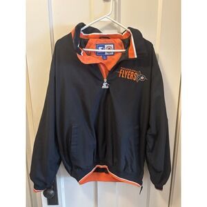 Vintage 90s Starter Philadelphia Flyers Q Zip Windbreaker Jacket Size Medium